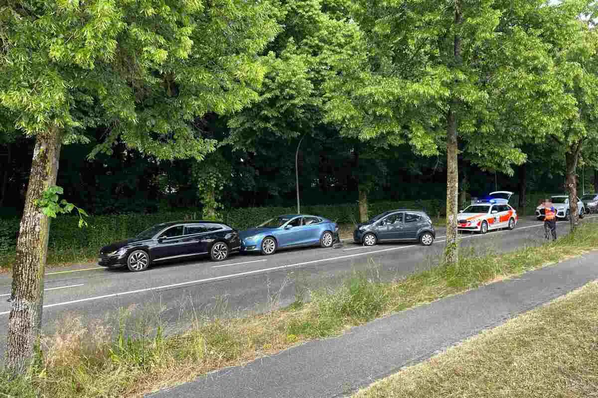 Unfall in Solothurn - Auffahrkollision mit drei Fahrzeugen 