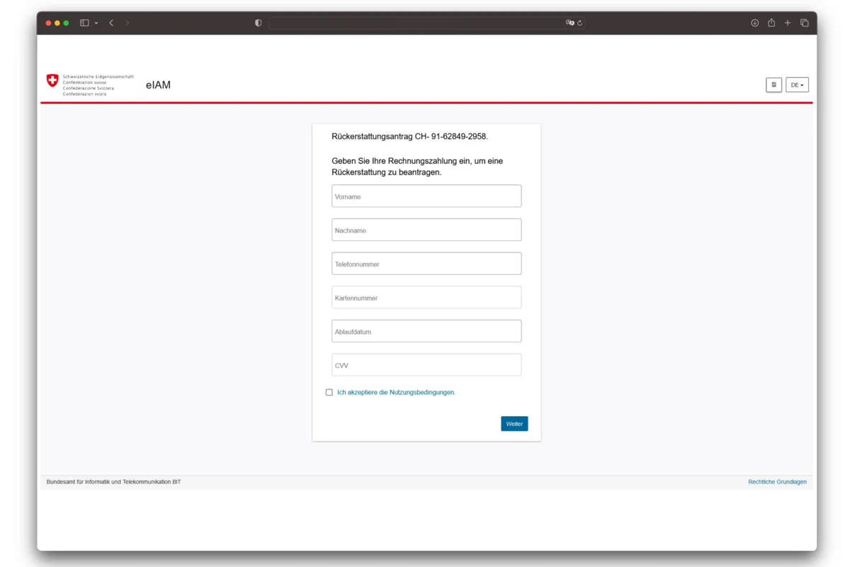 Cybercrime - Angebliche Steuerrückerstattung 