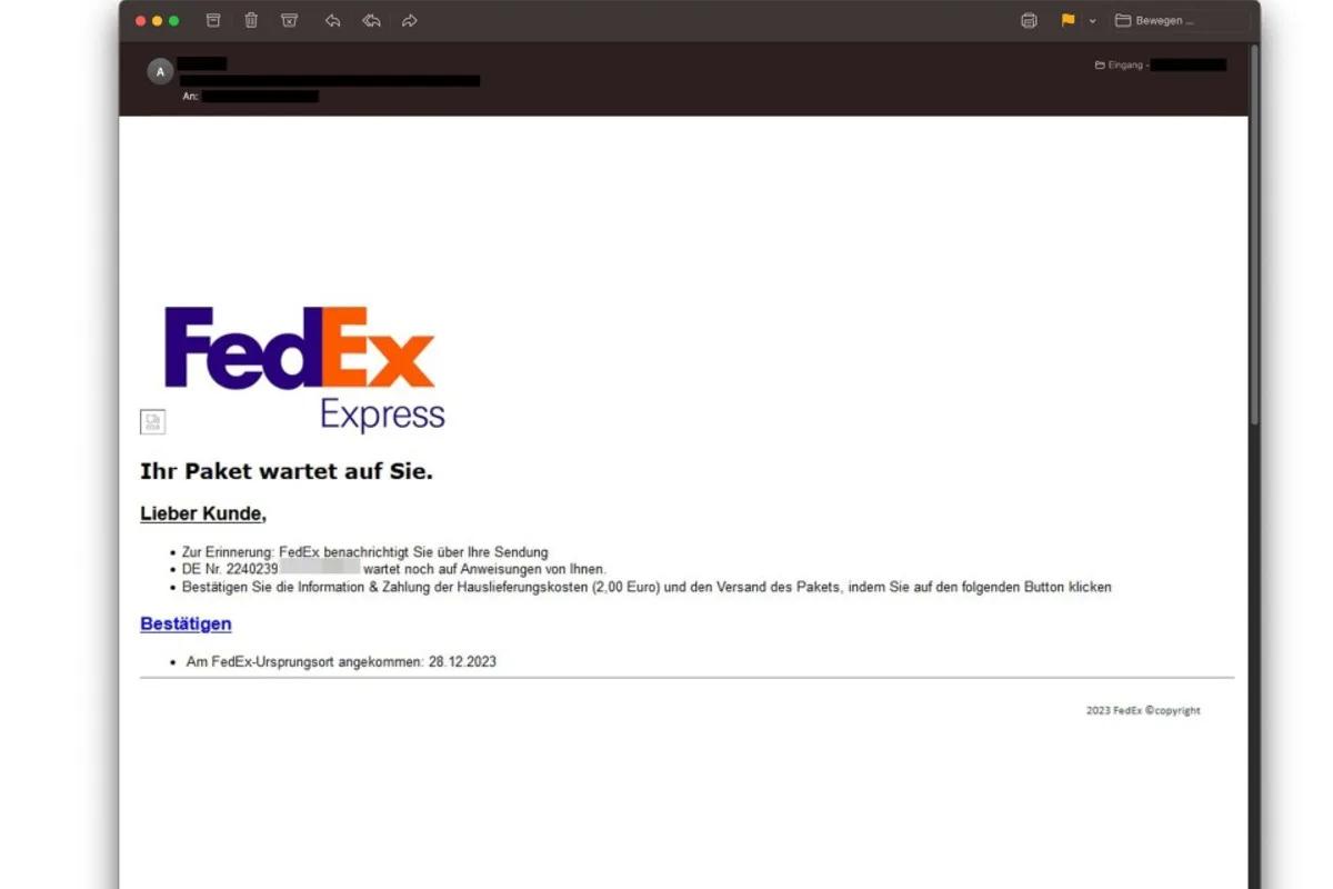 Betrüger am Werk - FedEx-Pakete locken in Phishing-Falle - Schützen Sie Ihre Daten!