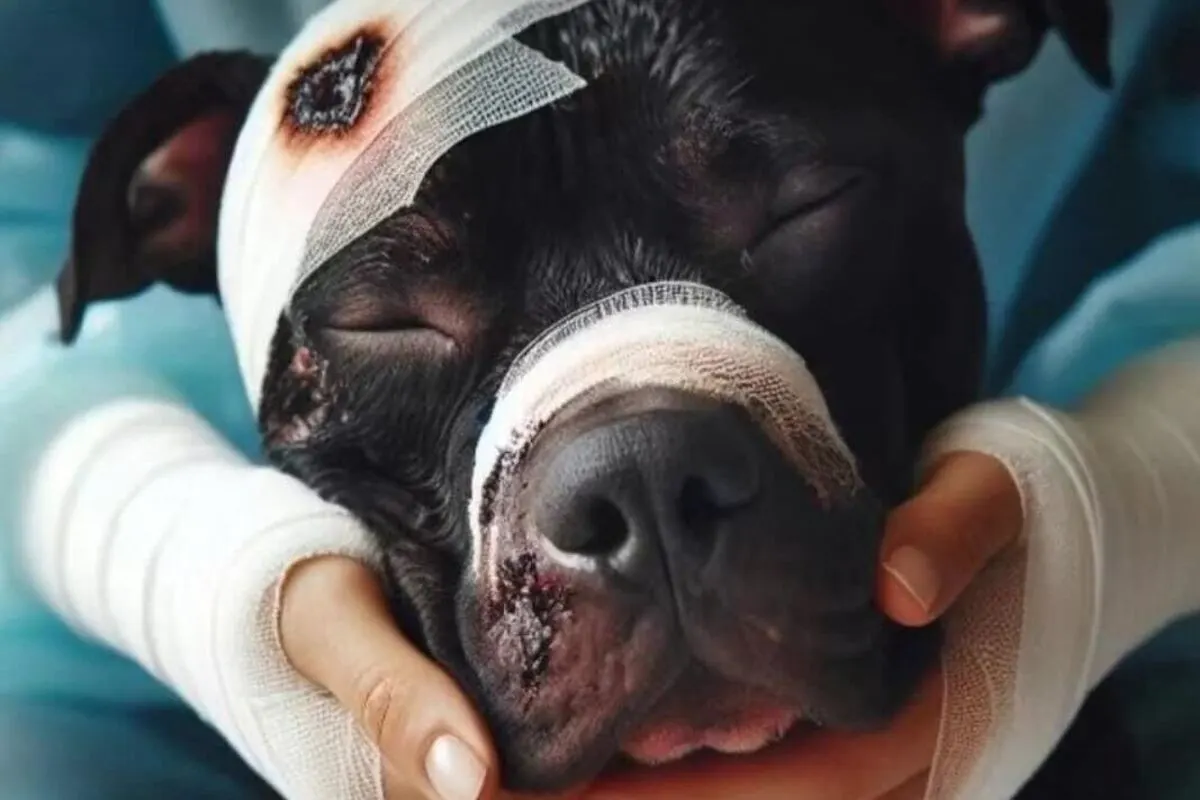 Palermo IT - Pitbull vom eigenen Besitzer angezündet