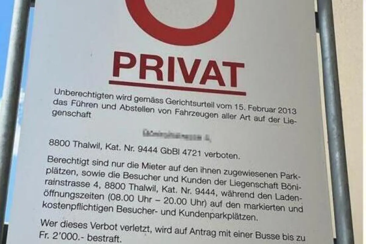 Parken in der Schweiz - Verbote und Rechte 