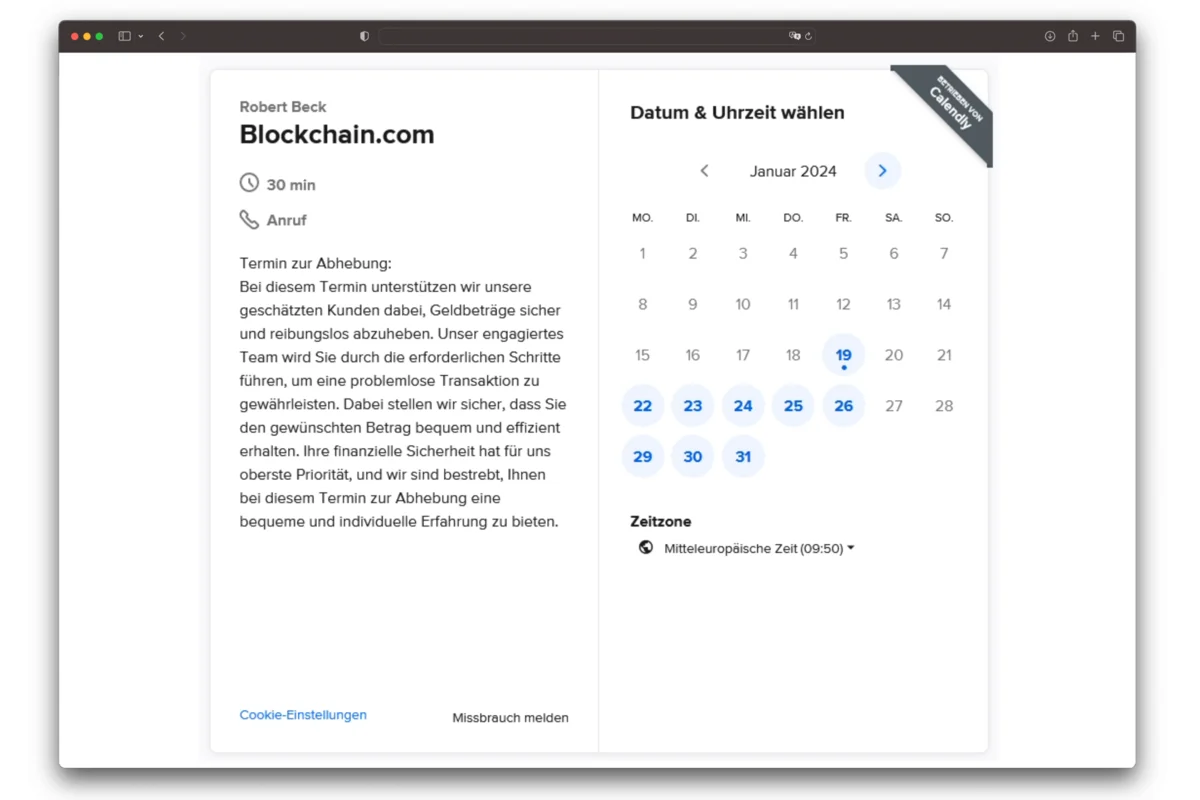 Angeblich eingefrorene Konten auf Blockchain.com