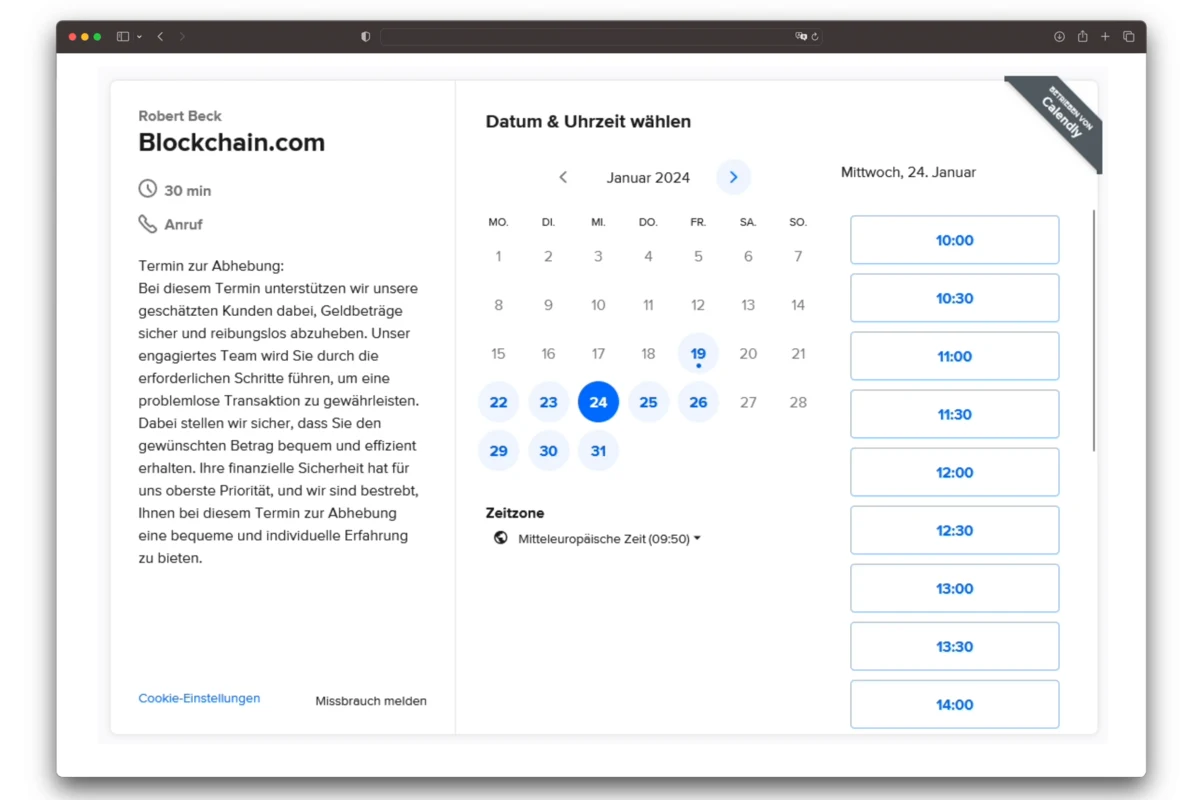 Angeblich eingefrorene Konten auf Blockchain.com