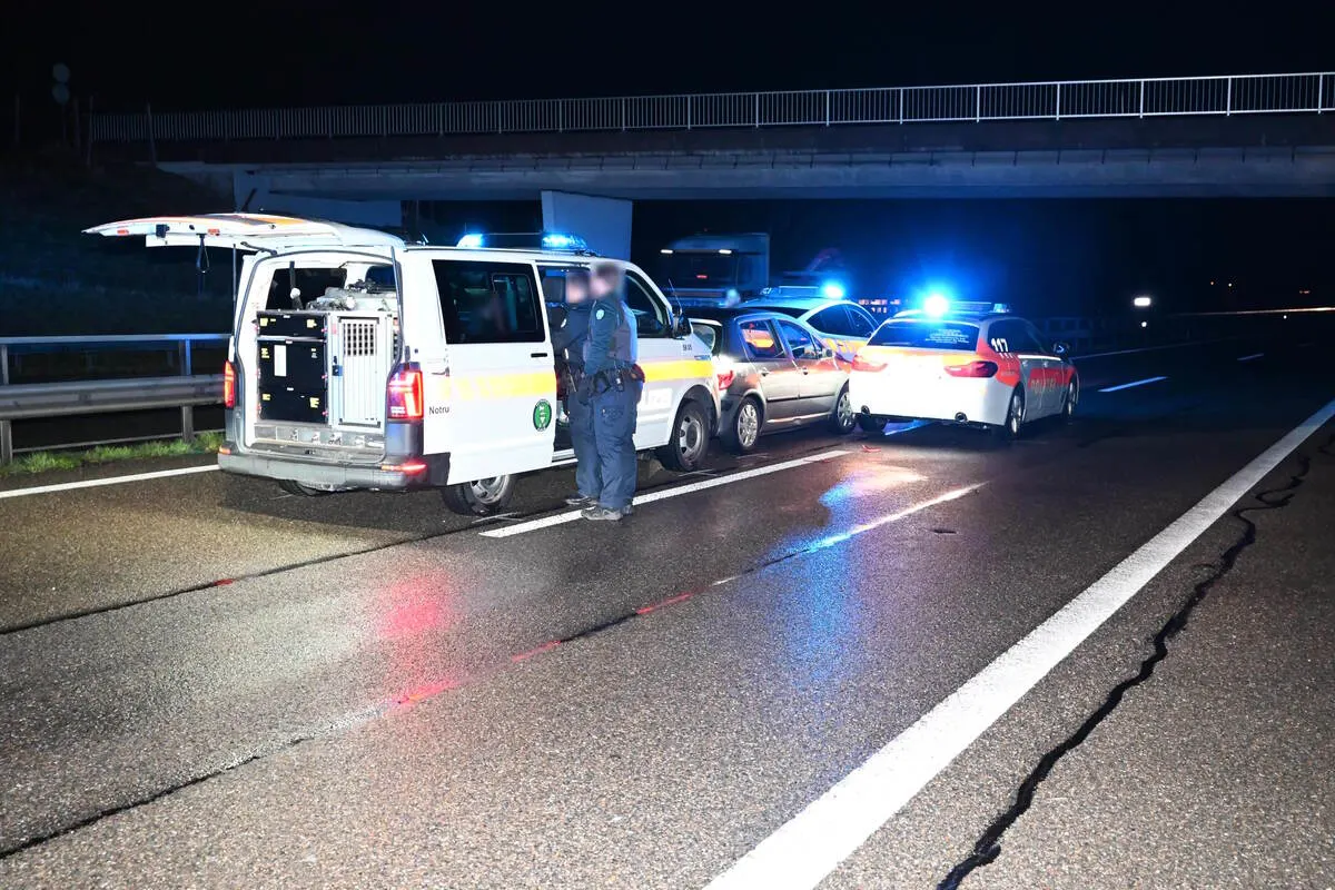 Oberbüren SG/A1 - Polizei schnappt Einbrecher auf der Flucht 