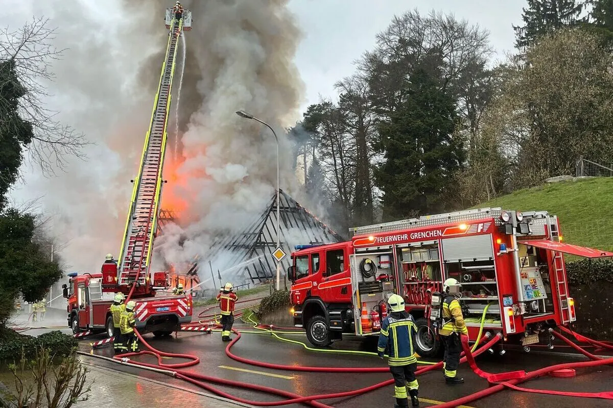 Lüterswil SO - Bauernhaus durch Brand komplett zerstört
