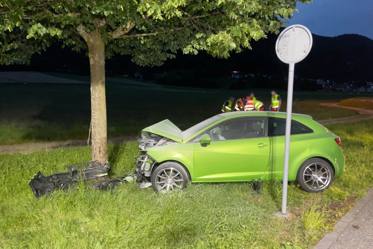 Oberbuchsiten SO - Frontal mit einem Baum kollidiert