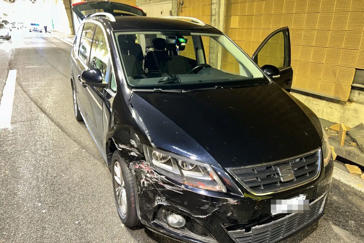 St.Gallen - Unfall im Rosenbergtunnel