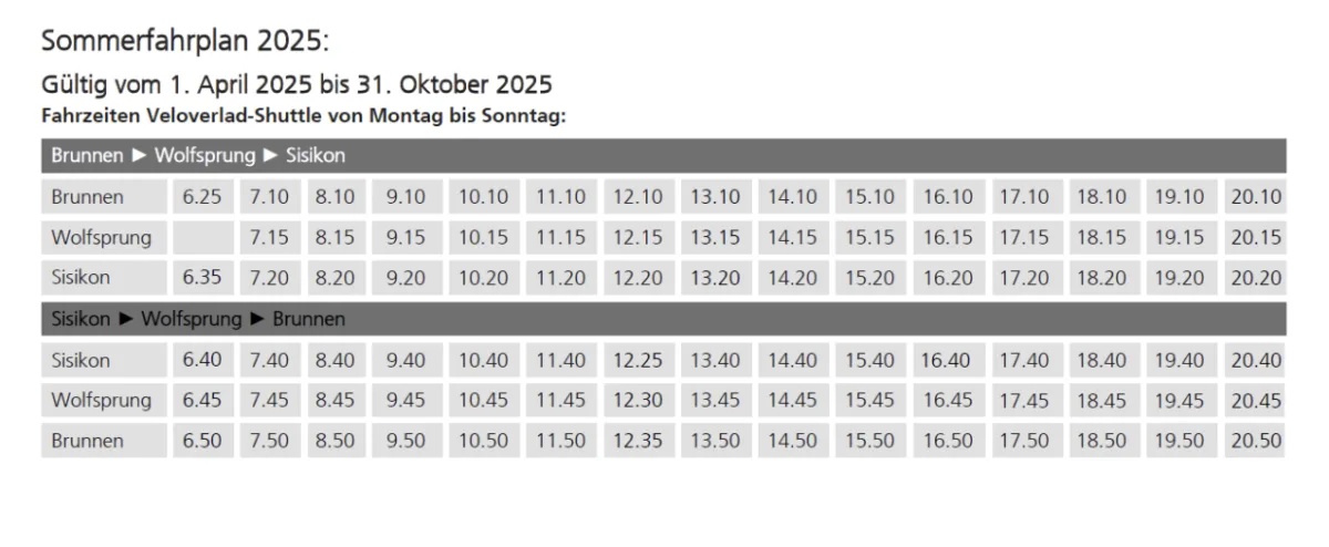 A4 Axenstrasse – Neuer Fahrplan ab 1. April 2025