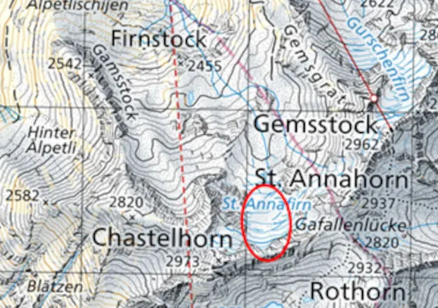 Hospental und Andermatt UR – Massiver Felssturz im Gebiet des St. Annafirns
