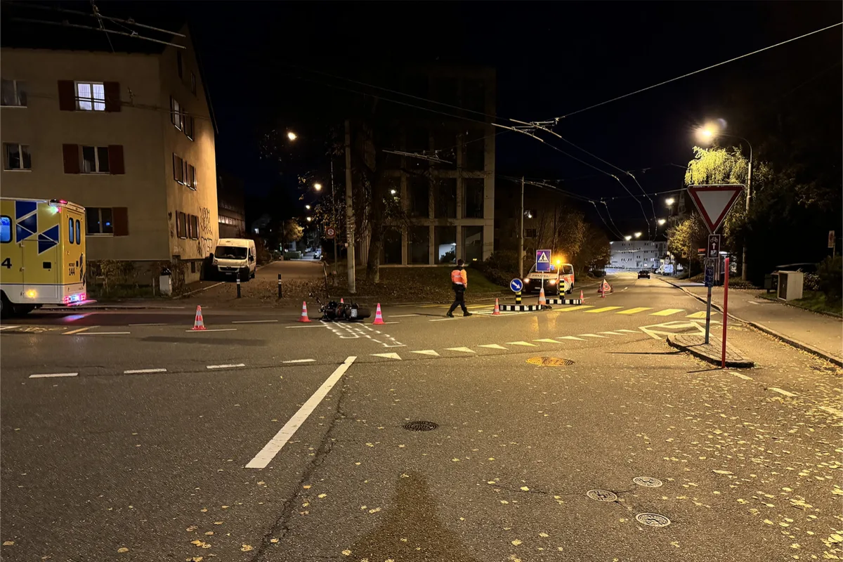 St.Gallen – Motorradfahrer bei Selbstunfall mittelschwer verletzt