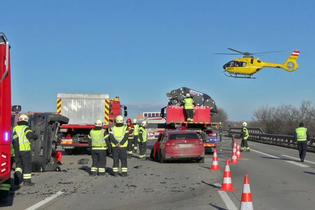 Guntramsdorf – Schwerer Unfall auf der A2 mit ASFINAG-Fahrzeug