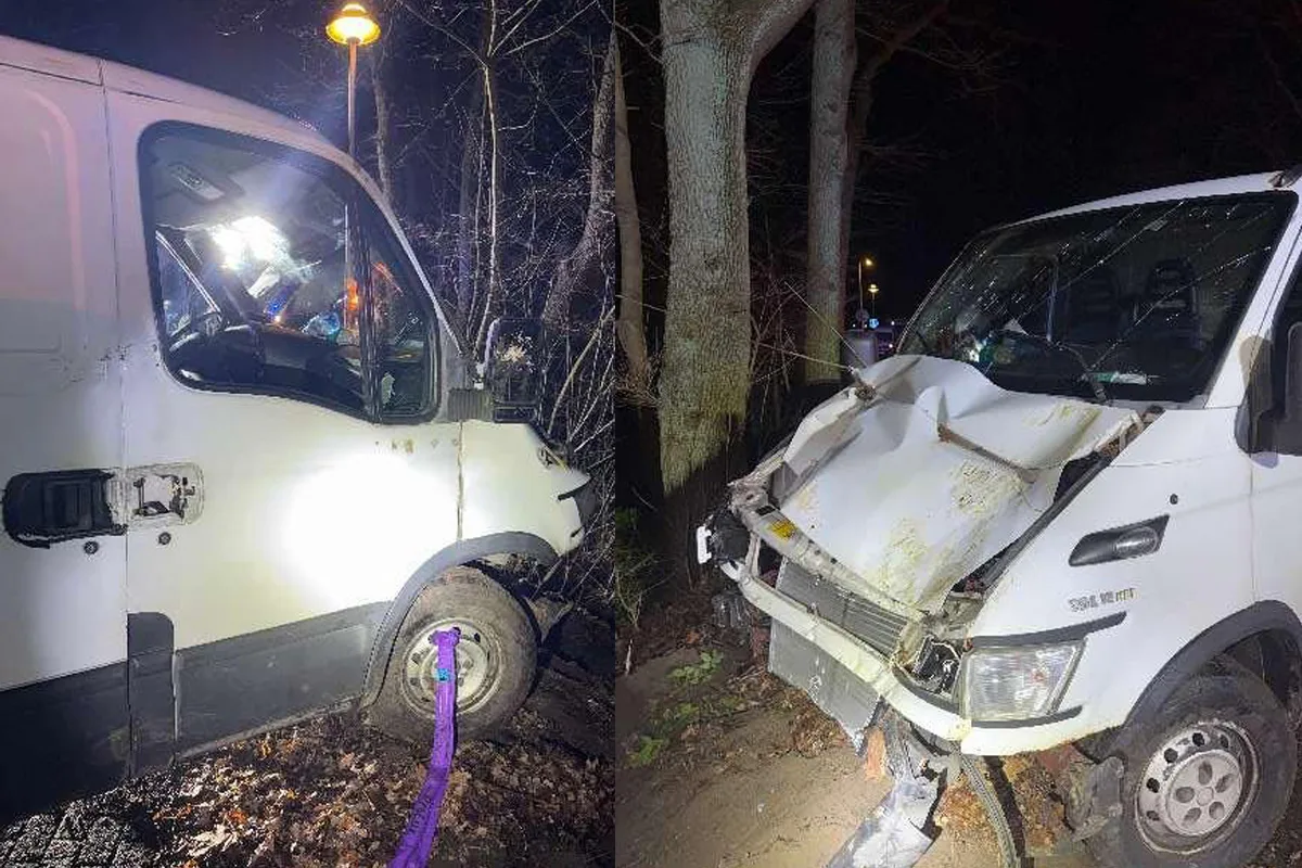 Buxtehude – Transporter fährt auf LKW auf und prallt gegen Baum