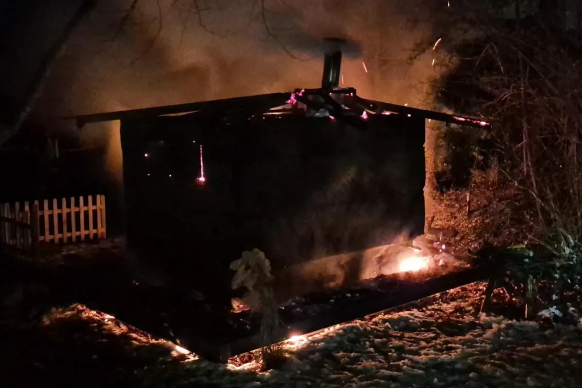 Eichberg – Brand einer Gartensauna