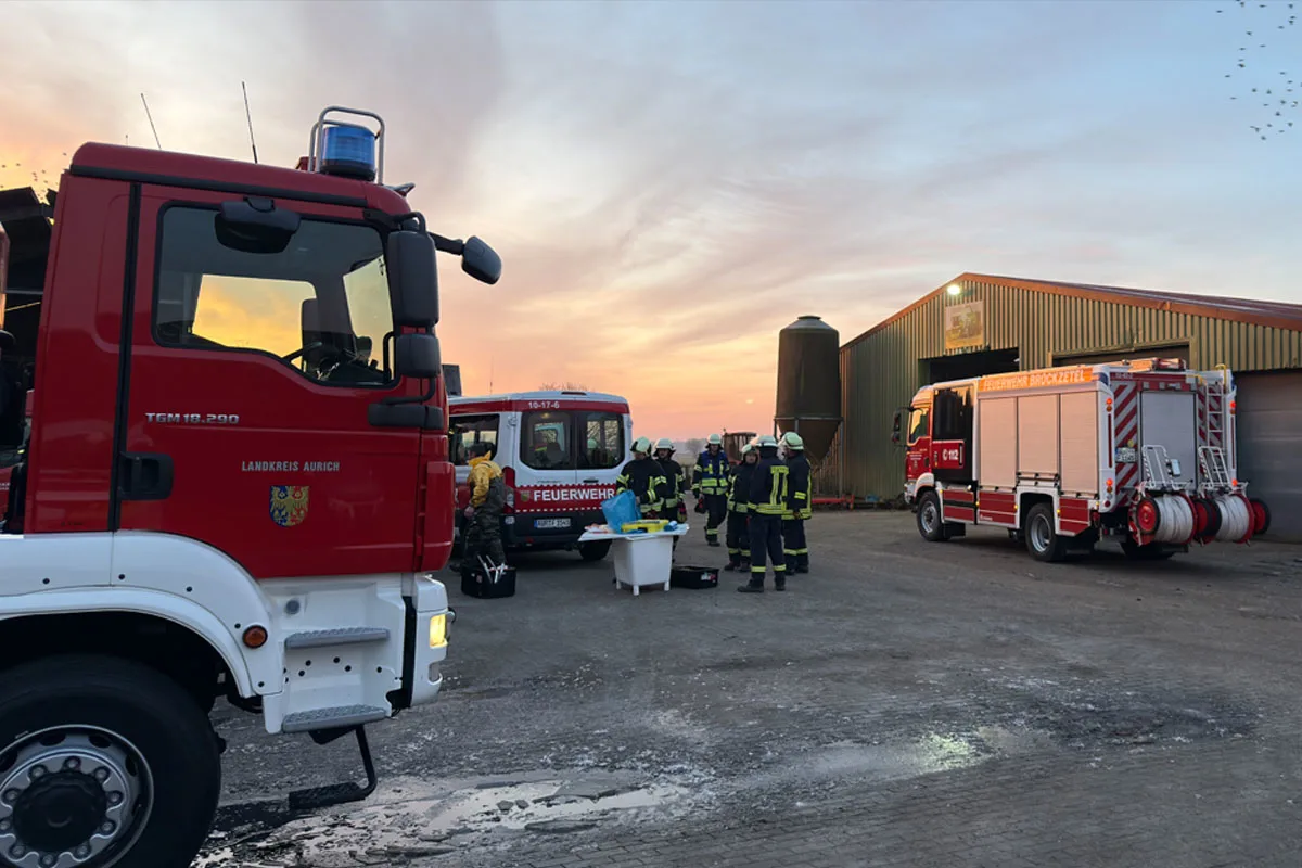 Aurich – Feuerwehr rettet zwei Kühe aus Güllegrube