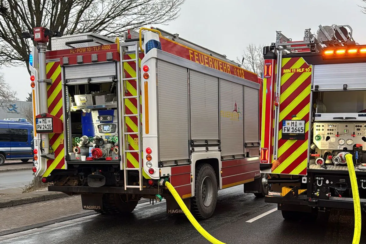 Minden – Großbrand zerstört Druckerei und Autowerkstatt