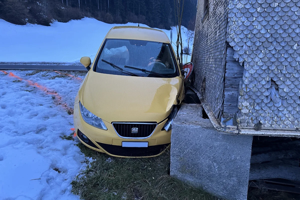 Reute AR – Junglenkerin mit Auto in Remise gekracht