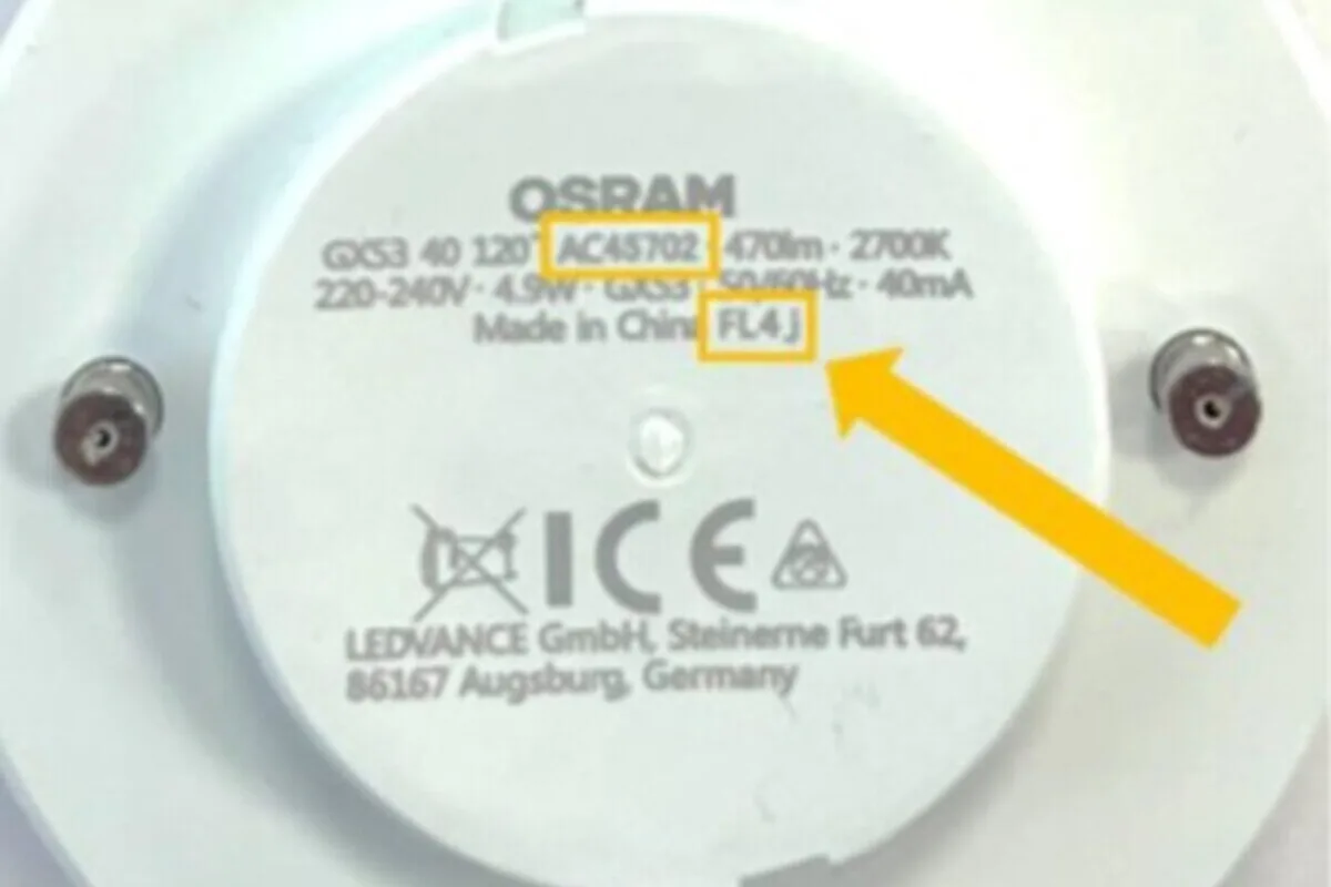 Rückruf von GX53-LED-Lampen wegen Stromschlaggefahr