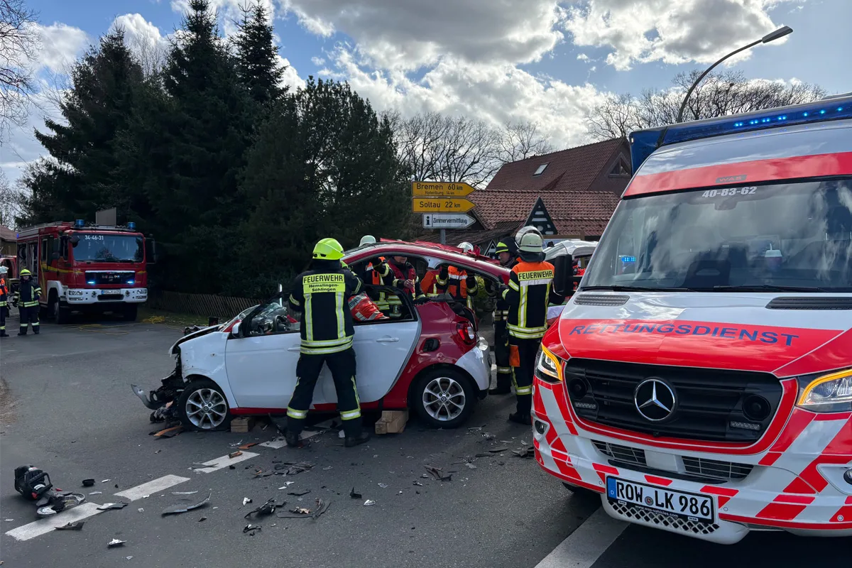 Hemslingen – Unfall mit schwerverletzter Beifahrerin