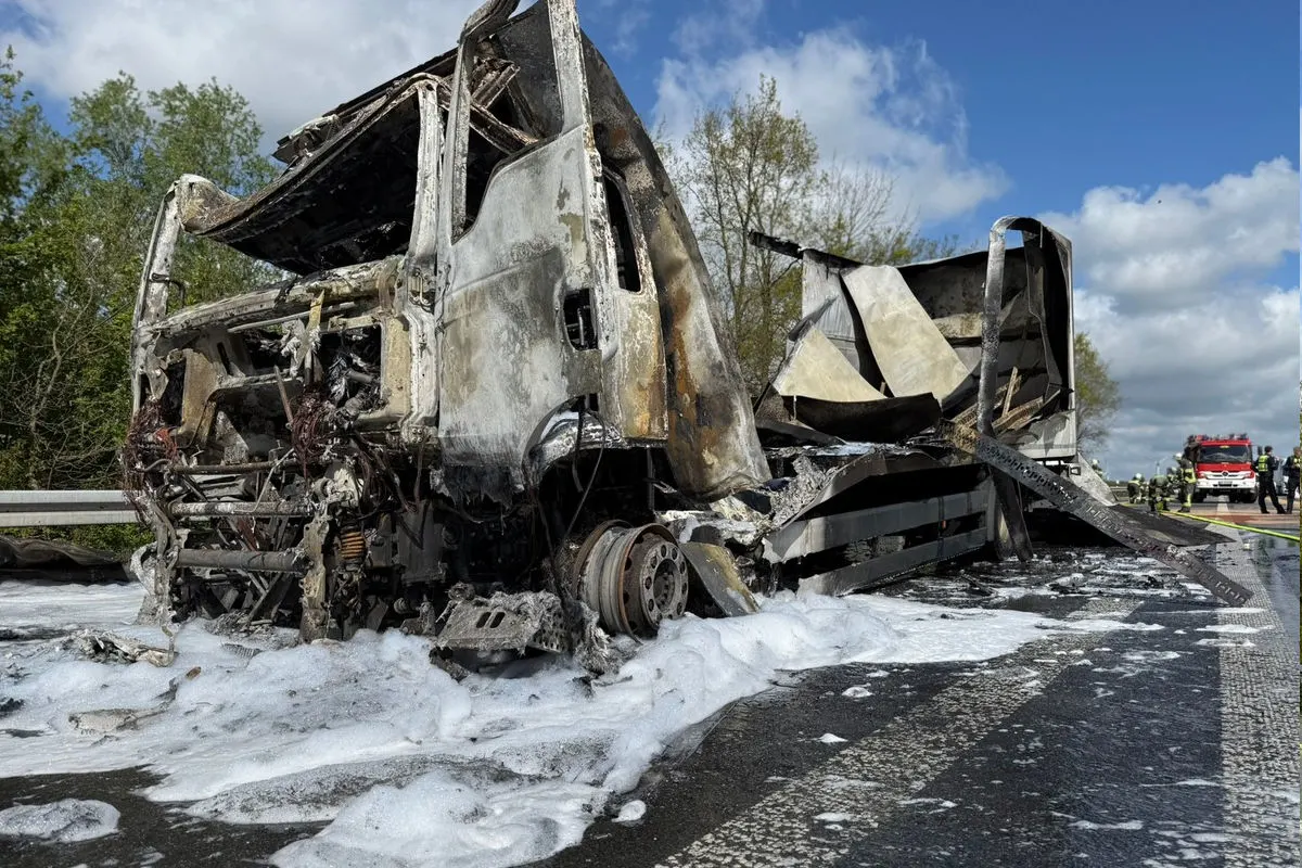 A1 Werne – Brennender Lkw verursacht Vollsperre