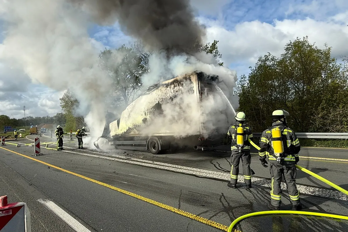 A1 Werne – Brennender Lkw verursacht Vollsperre