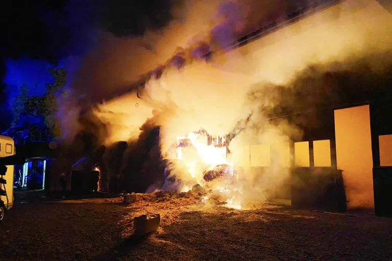 Würenlos AG - Pferdeanlage in Flammen – grosser Feuerwehreinsatz