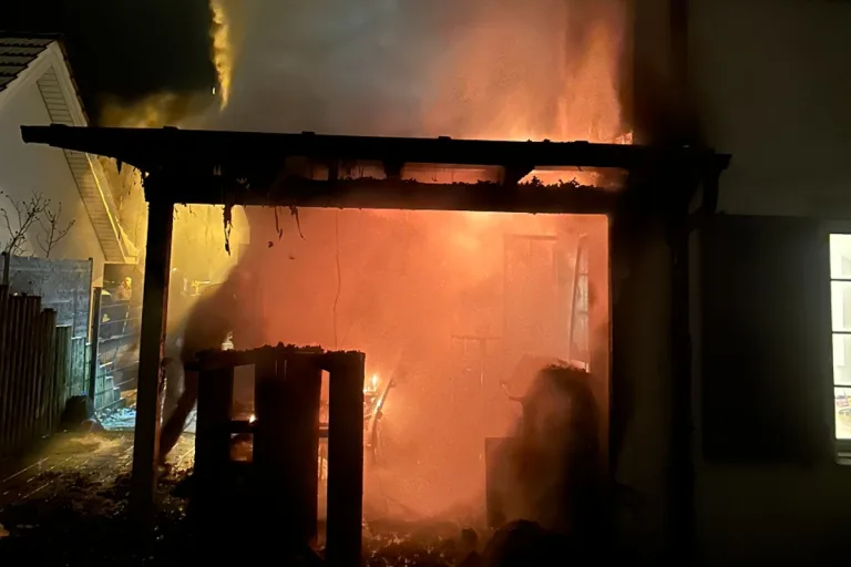 Frasnacht TG - Flammen zerstören Pergola  und Garage
