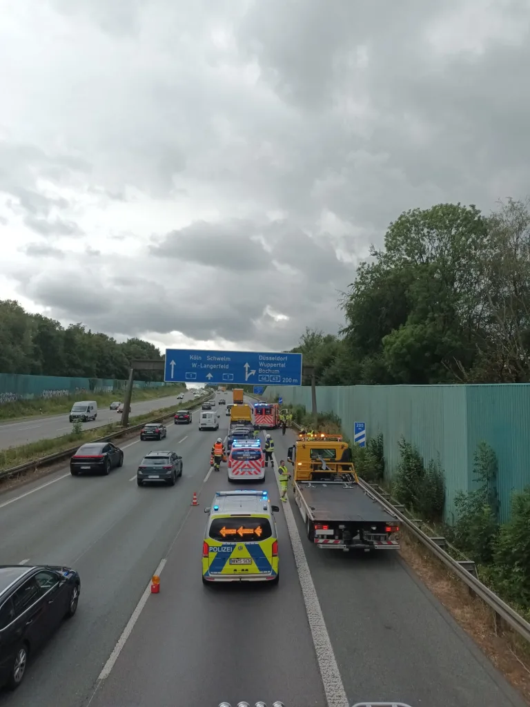 Sprockhövel – Vier Verletzte bei Verkehrsunfall auf der A1
