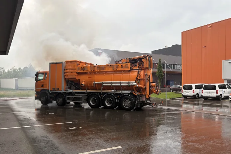 Thal SG – Sauglastwagen in Brand geraten