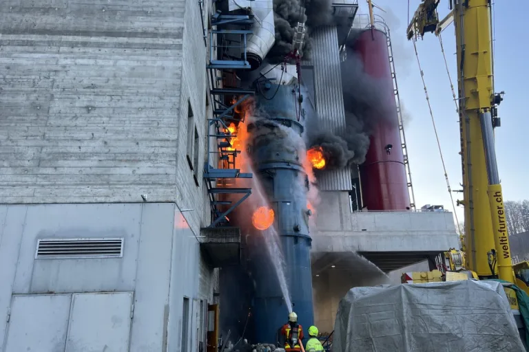 St.Gallen - Brand bei Kehrichtheizkraftwerk