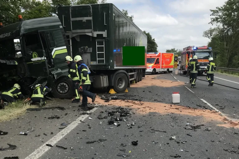 Schwerer Unfall in Dinslaken - Frontalkollision zwischen Auto und LKW
