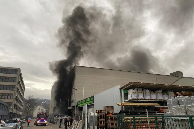 Muttenz BL - Autowerkstatt gerät in Brand