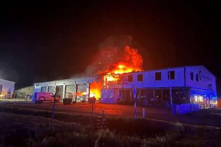 Wangerland - Brand einer Fahrzeughalle