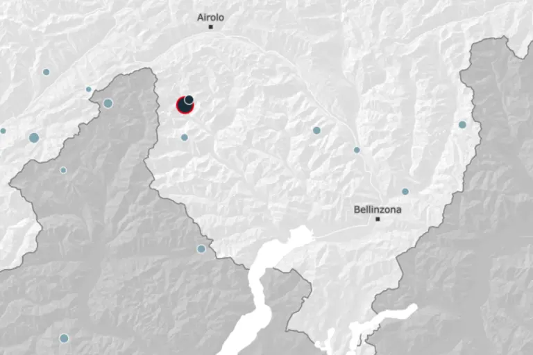 Erdbebenmeldung - Beben im Kanton Tessin mit 3.3 auf der Richterskala registriert