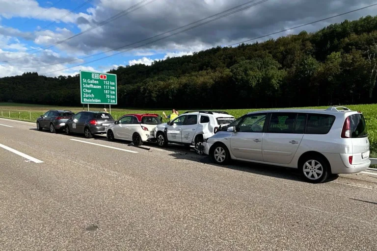 Kaiseraugst AG - In eine Fahrzeugkolonne geprallt 
