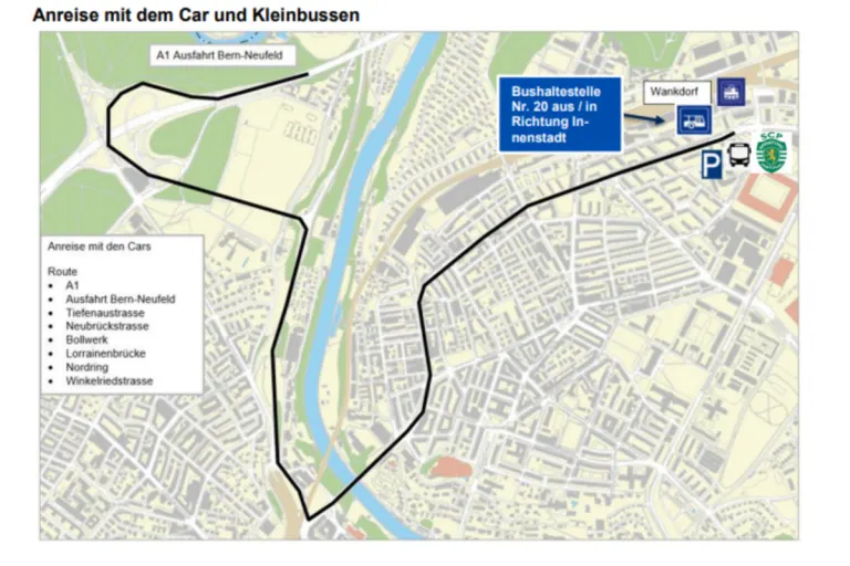 Bern - Verkehrseinschränkungen und Strassensperrungen wegen Europa-League-Spiel