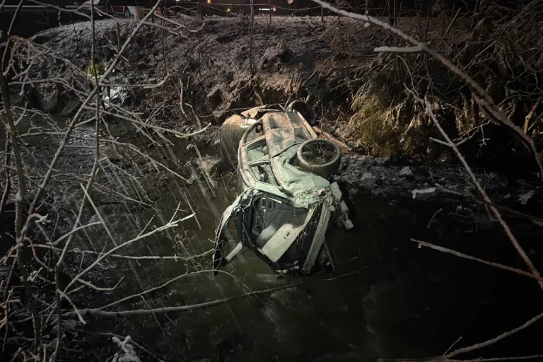 Willerzell SZ - Auto landet bei Unfall im Bachbett