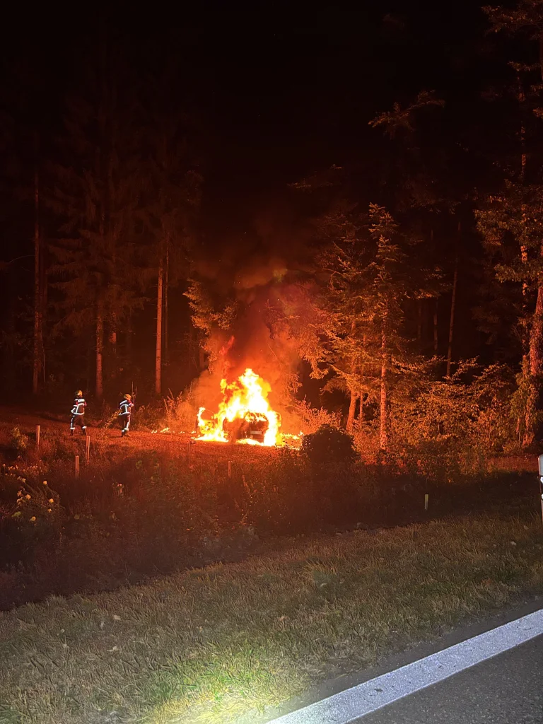 Wohlen AG – Auto brennt nach Unfall