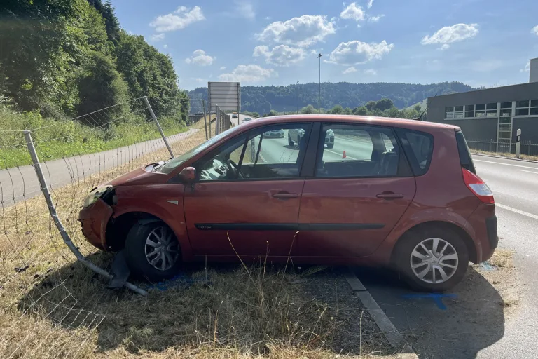 Unfall in Altishofen LU – Motorradfahrer verletzt – Auto kracht in Wildschutzzaun