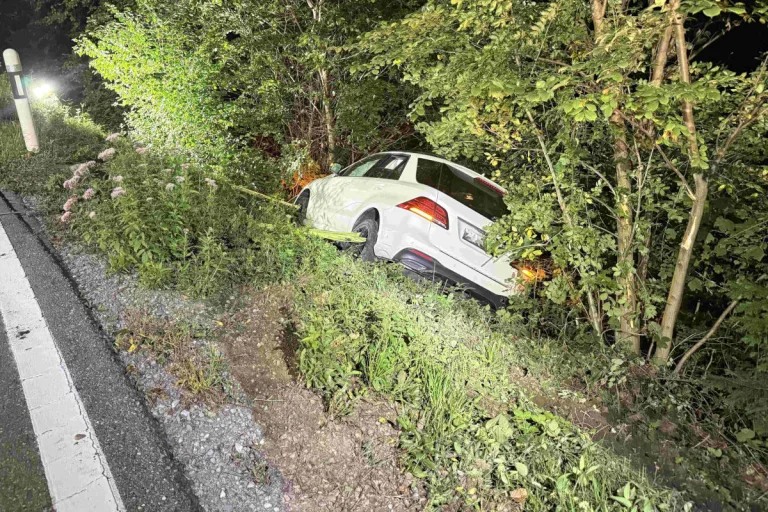 Unfall in Reute AR – Auto landet im Waldbord