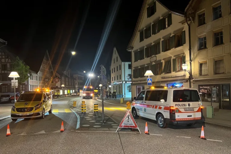Gossau SG - Grossaufgebot aufgrund eines Brandes