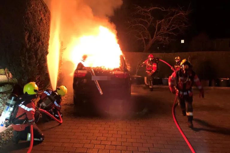 Wigoltingen TG -  Auto geht in Flammen auf