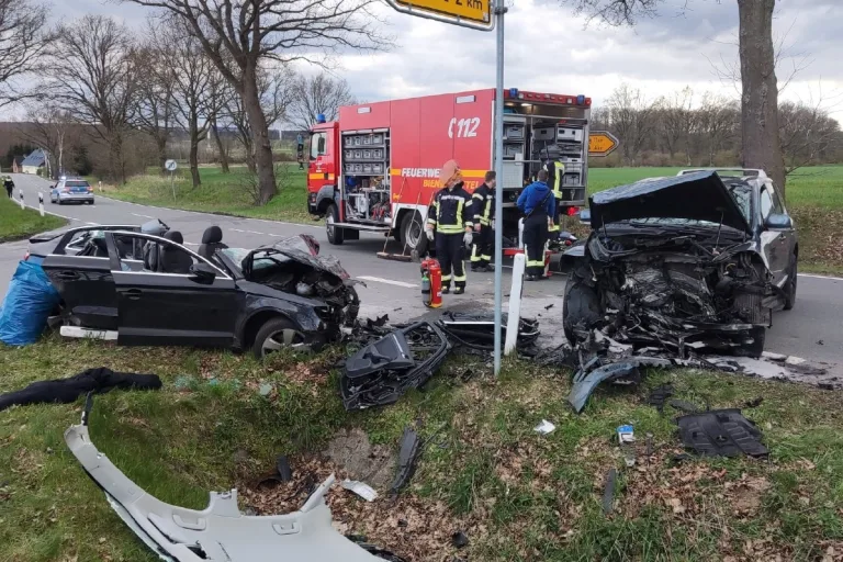 Lüneburg - Drei Schwerstverletzte nach Frontalkollision