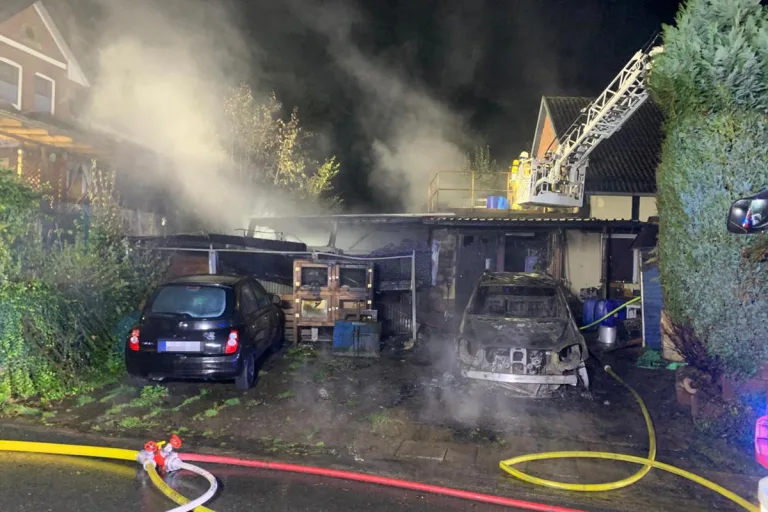 Dörentrup NW – Brand von Anbau und Carport – Zwei Hunde gerettet
