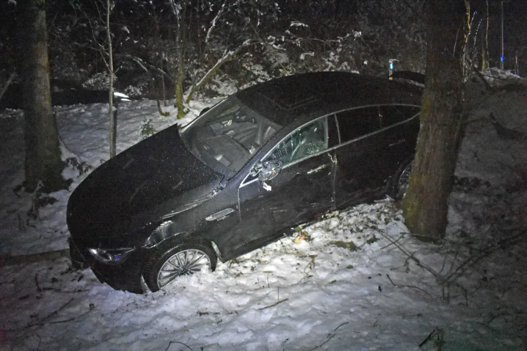 Meggen LU – Bei Selbstunfall mit Auto von Strasse abgekommen