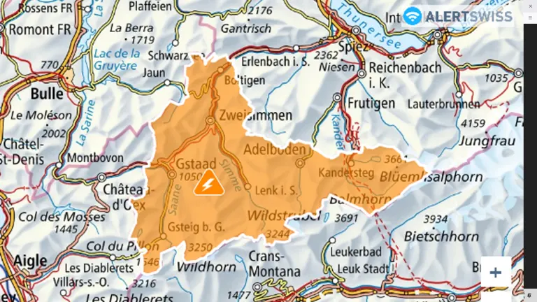 Obersimmental BE – Heftige Gewitter mit Sturm und Hagel in der Region