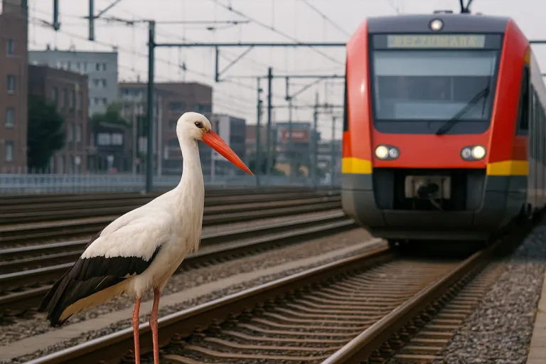 Bingen RP – Bundespolizei rettet Storch aus Gleisbereich