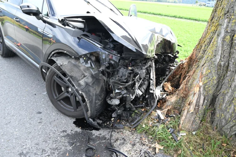 Bad Ragaz SG - Beim Unfall mit dem Baum verletzte sich der Autofahrer schwer
