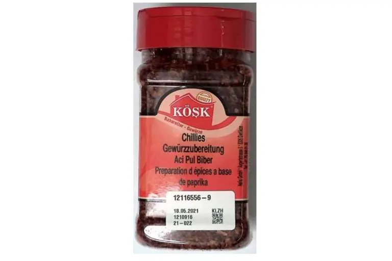 Rückruf - Nefis Grosshandel GmbH ruft “Kösk – Chillies Gewürzzubereitung, 150g“ zurück