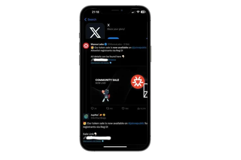Fake Kryptowährung-Plattformen auf X (Twitter)
