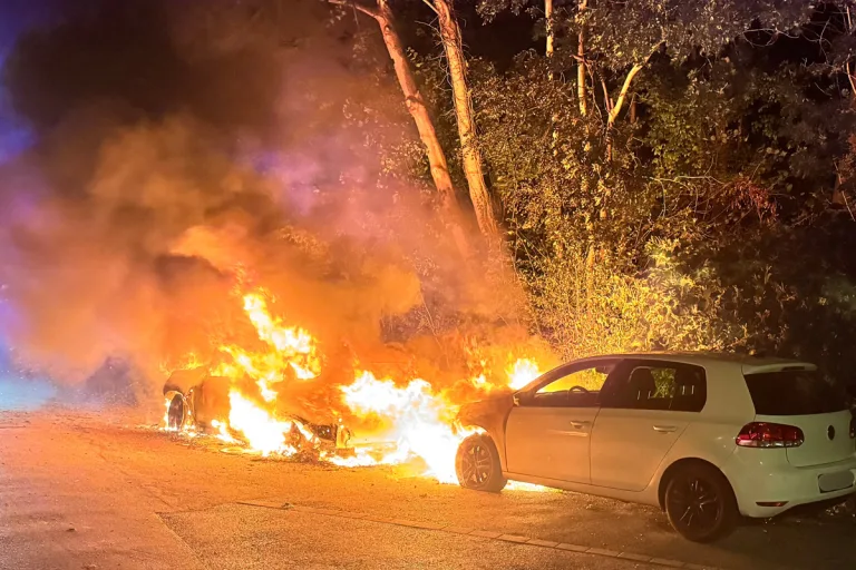 Mülheim an der Ruhr NW – Pkw-Brand greift auf Fahrzeug und Waldstück über